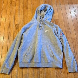 Nike Heather Gray Men's Hoodie with Bills logo on left sleeve